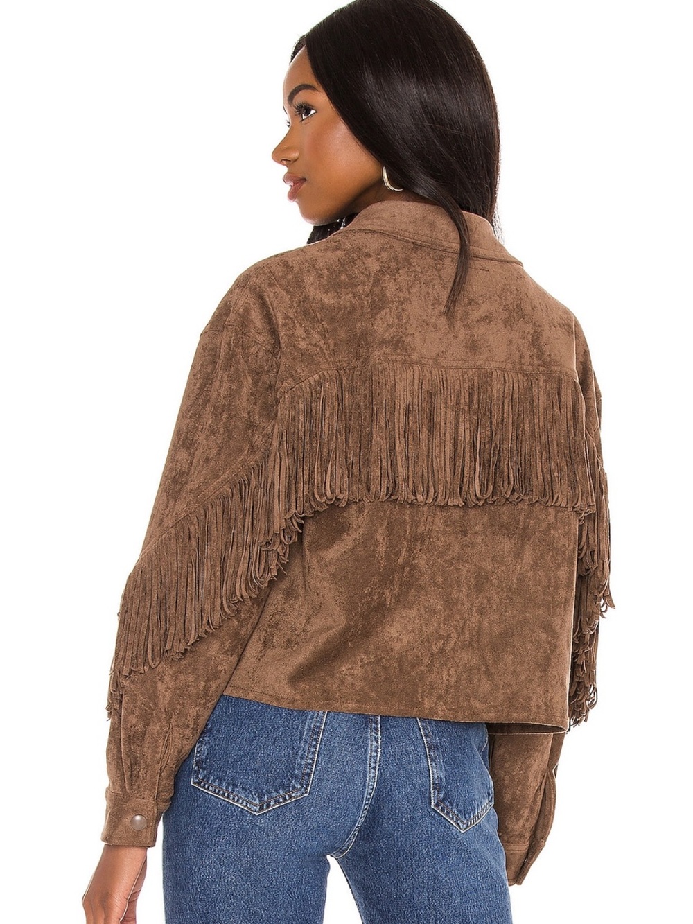 Blank NYC Brown Suede Fringe Jacket - Picture 3 of 10